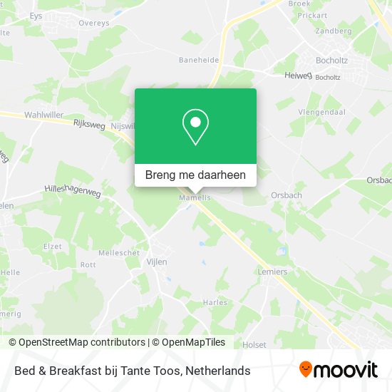 Bed & Breakfast bij Tante Toos kaart