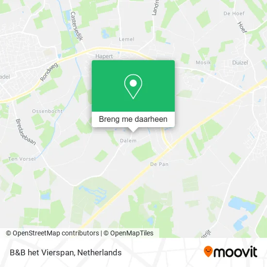 B&B het Vierspan kaart