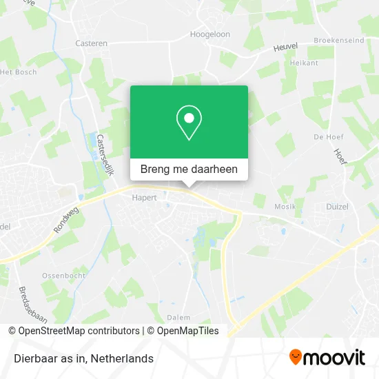 Dierbaar as in kaart