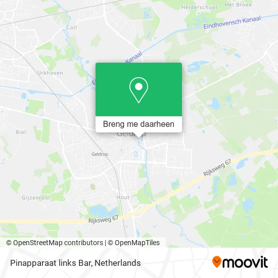 Pinapparaat links Bar kaart