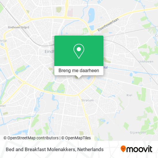 Bed and Breakfast Molenakkers kaart