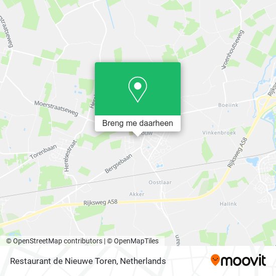 Restaurant de Nieuwe Toren kaart