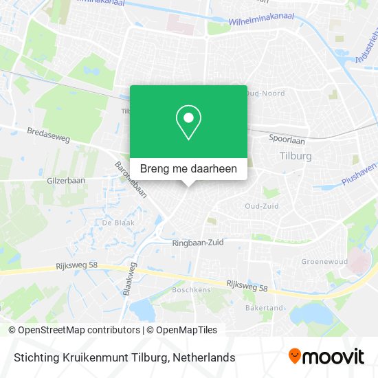 Stichting Kruikenmunt Tilburg kaart