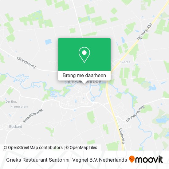 Grieks Restaurant Santorini -Veghel B.V kaart
