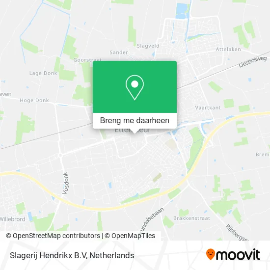 Slagerij Hendrikx B.V kaart