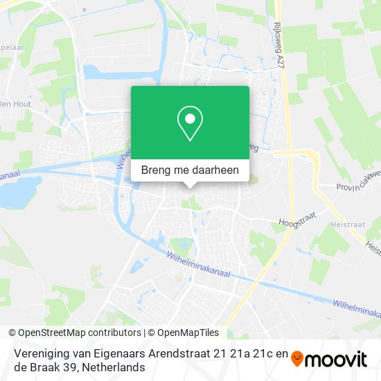 Vereniging van Eigenaars Arendstraat 21 21a 21c en de Braak 39 kaart