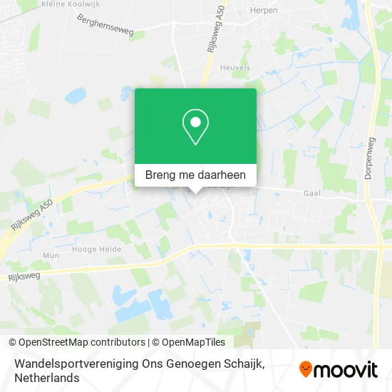 Wandelsportvereniging Ons Genoegen Schaijk kaart