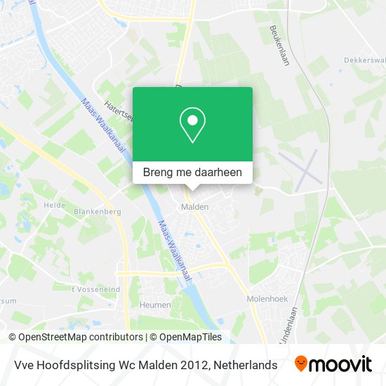 Vve Hoofdsplitsing Wc Malden 2012 kaart
