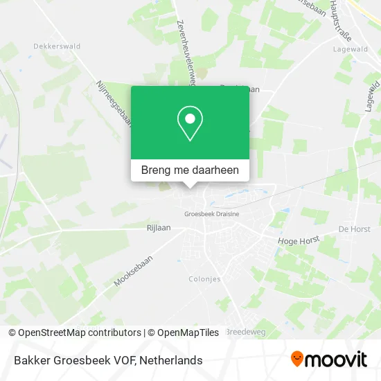 Bakker Groesbeek VOF kaart