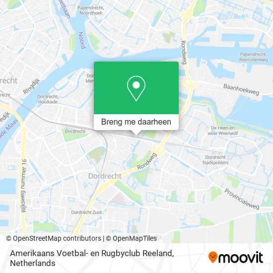 Amerikaans Voetbal- en Rugbyclub Reeland kaart