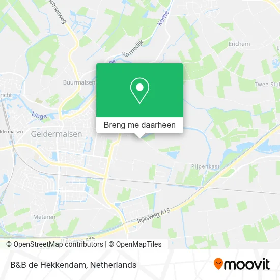 B&B de Hekkendam kaart