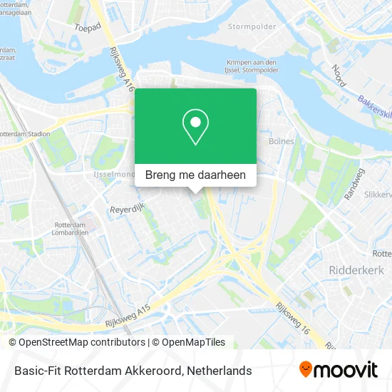 Basic-Fit Rotterdam Akkeroord kaart