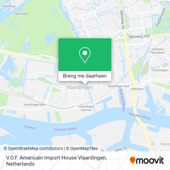 V.O.F. Americain Import House Vlaardingen kaart