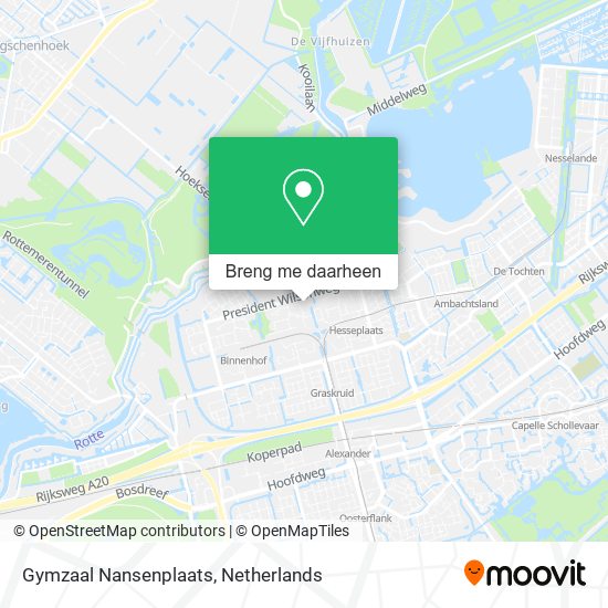 Gymzaal Nansenplaats kaart