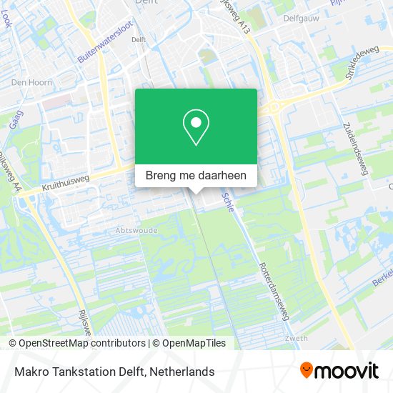 Makro Tankstation Delft kaart
