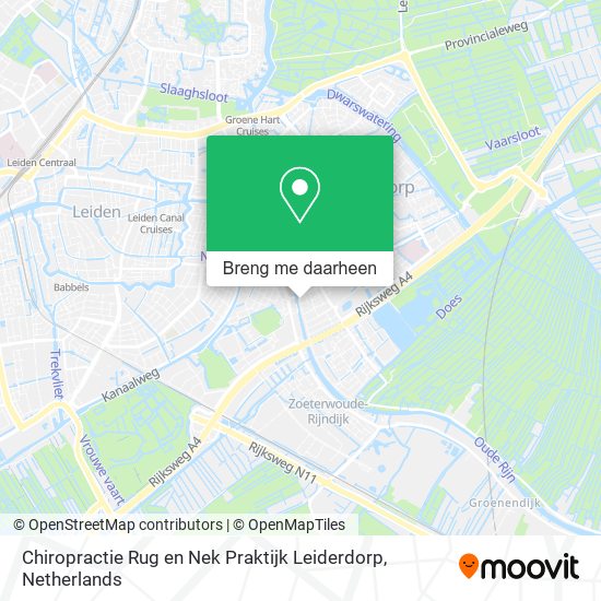 Chiropractie Rug en Nek Praktijk Leiderdorp kaart