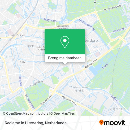 Reclame in Uitvoering kaart