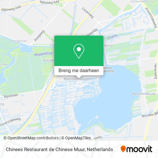 Chinees Restaurant de Chinese Muur kaart