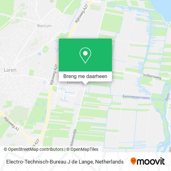 Electro-Technisch-Bureau J de Lange kaart