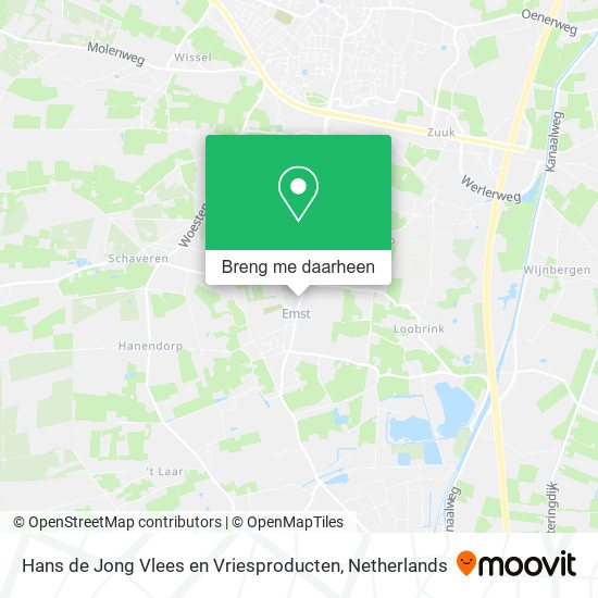 Hans de Jong Vlees en Vriesproducten kaart
