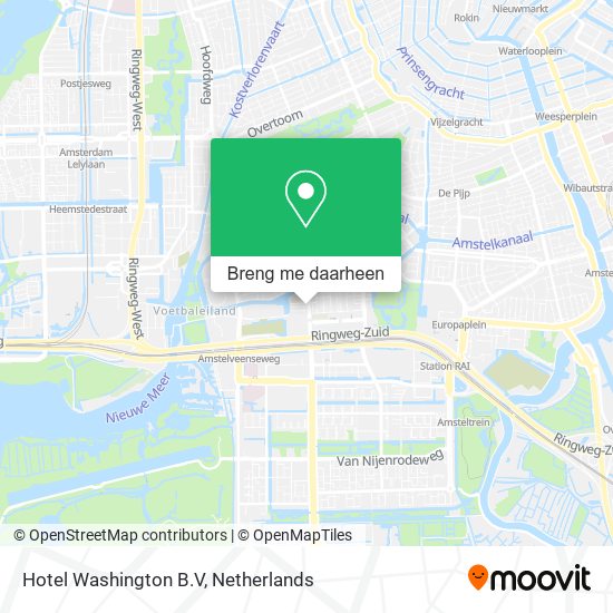 Hotel Washington B.V kaart