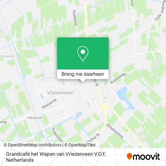 Grandcafé het Wapen van Vriezenveen V.O.F kaart