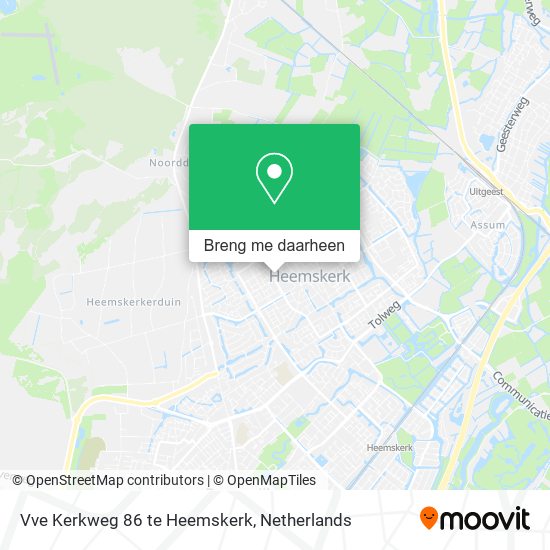 Vve Kerkweg 86 te Heemskerk kaart