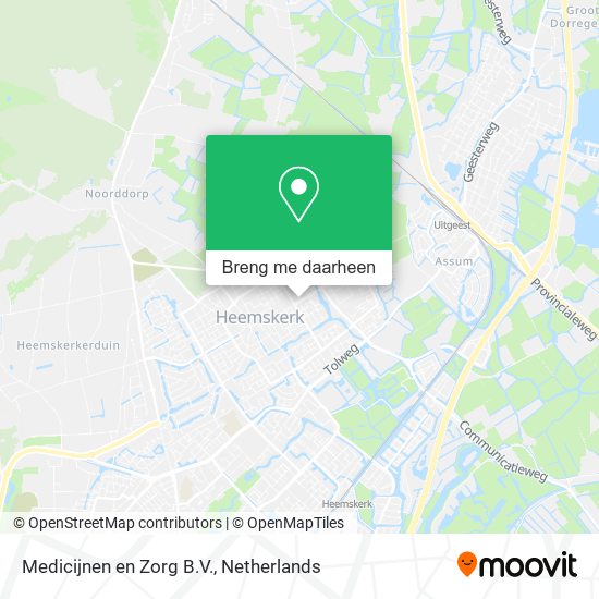 Medicijnen en Zorg B.V. kaart