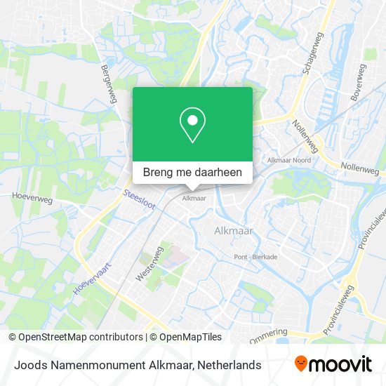 Joods Namenmonument Alkmaar kaart