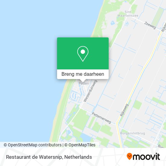 Restaurant de Watersnip kaart