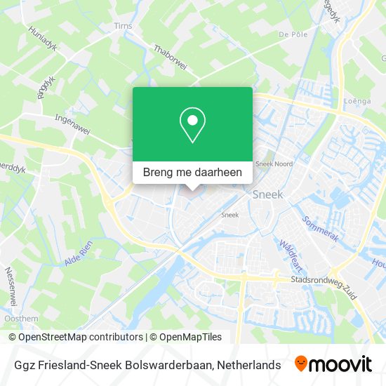 Ggz Friesland-Sneek Bolswarderbaan kaart