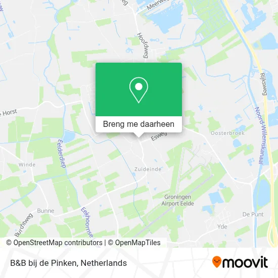 B&B bij de Pinken kaart