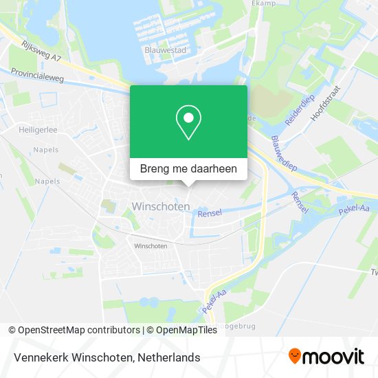 Vennekerk Winschoten kaart