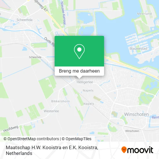 Maatschap H.W. Kooistra en E.K. Kooistra kaart
