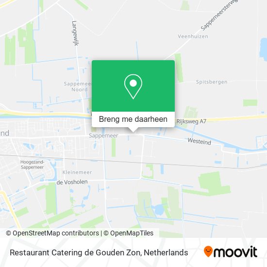 Restaurant Catering de Gouden Zon kaart