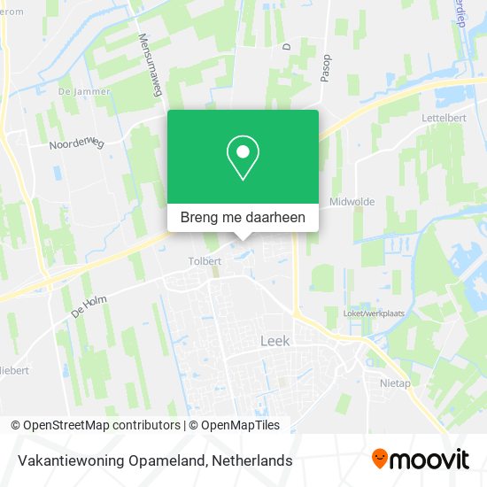 Vakantiewoning Opameland kaart