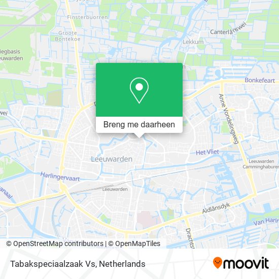 Tabakspeciaalzaak Vs kaart