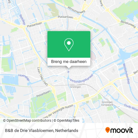 B&B de Drie Vlasbloemen kaart