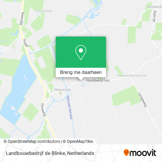 Landbouwbedrijf de Blinke kaart