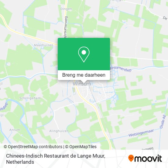 Chinees-Indisch Restaurant de Lange Muur kaart