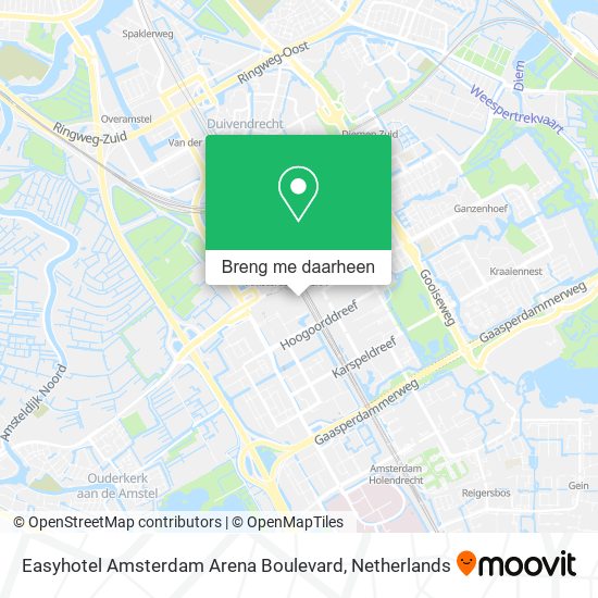Easyhotel Amsterdam Arena Boulevard kaart