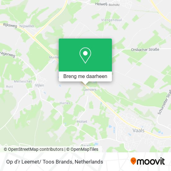Op d'r Leemet/ Toos Brands kaart