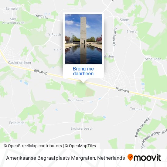 Amerikaanse Begraafplaats Margraten kaart