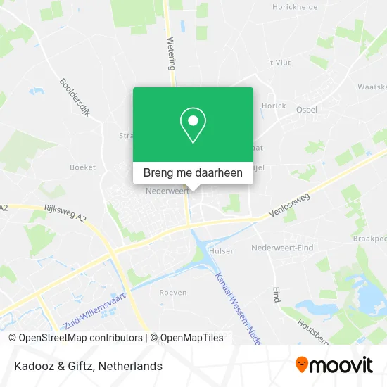 Kadooz & Giftz kaart