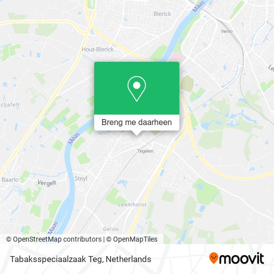 Tabaksspeciaalzaak Teg kaart