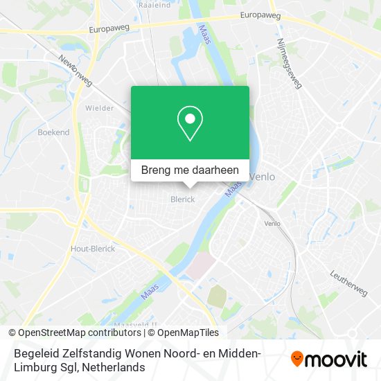 Begeleid Zelfstandig Wonen Noord- en Midden- Limburg Sgl kaart
