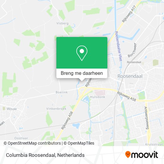 Columbia Roosendaal kaart