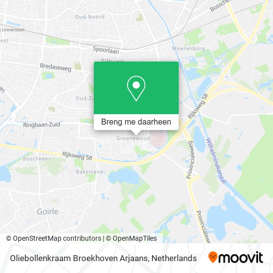 Oliebollenkraam Broekhoven Arjaans kaart