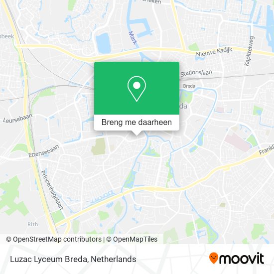 Luzac Lyceum Breda kaart