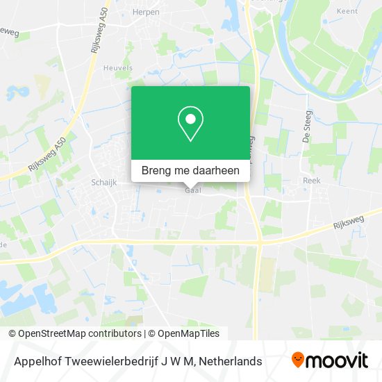 Appelhof Tweewielerbedrijf J W M kaart